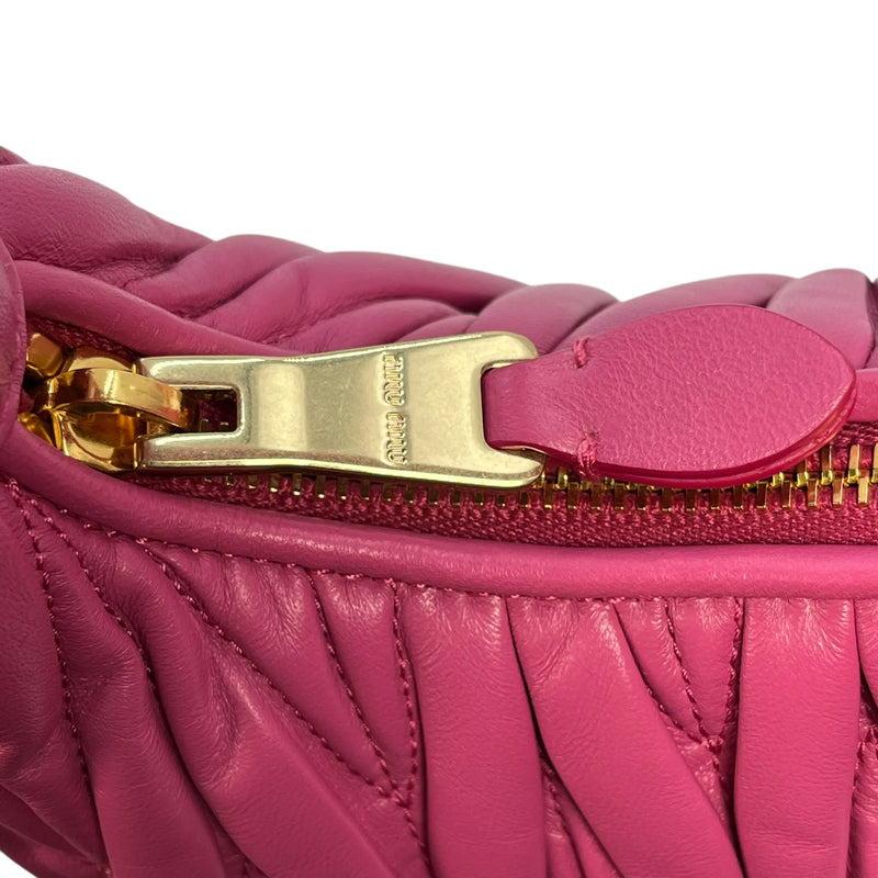 MiuMiu ワンダー マテラッセレザー ハンドバッグ ショルダーバッグ - ピンク