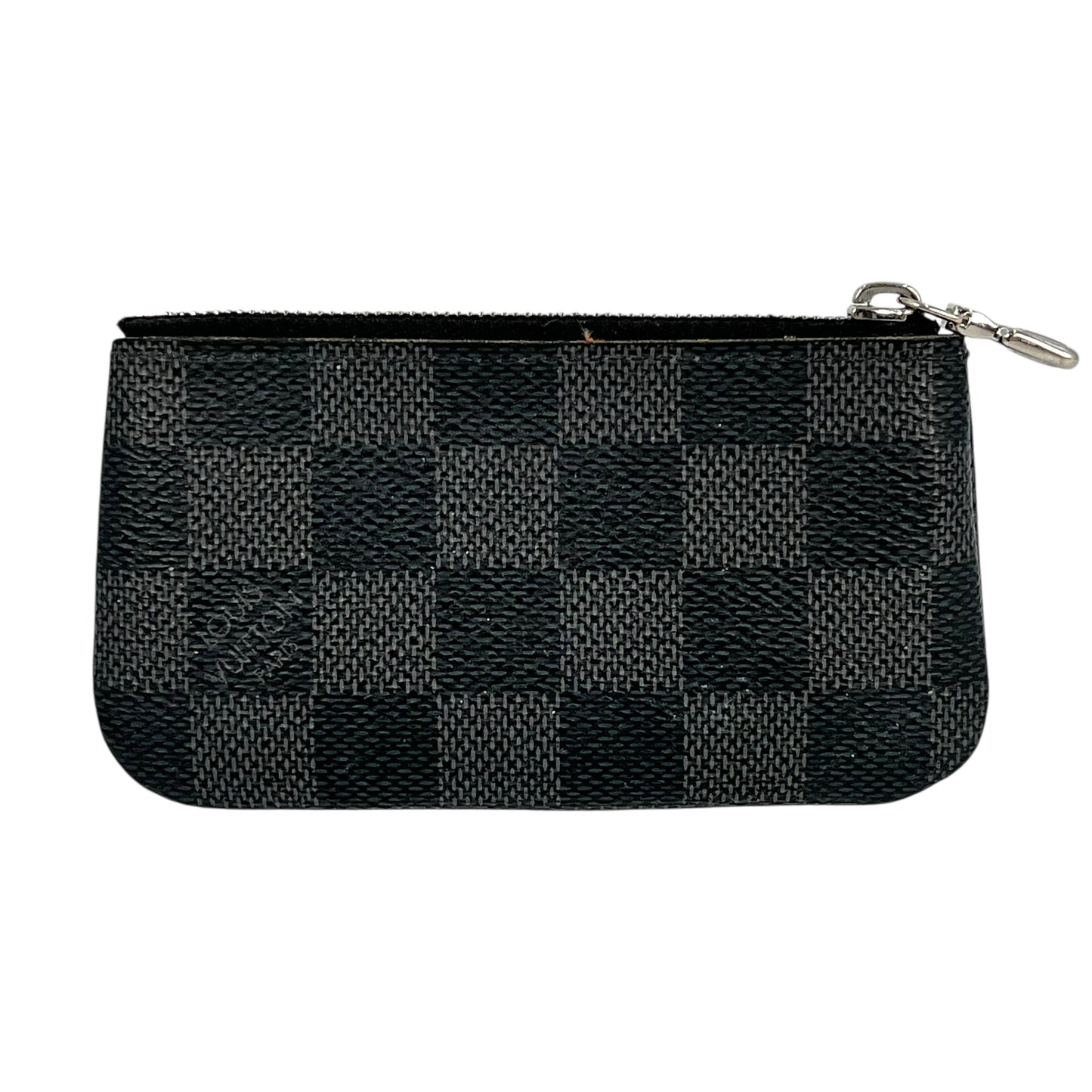 Louis Vuitton Damier Graphite Pochette Clé Coin Case with Key Ring - Black 