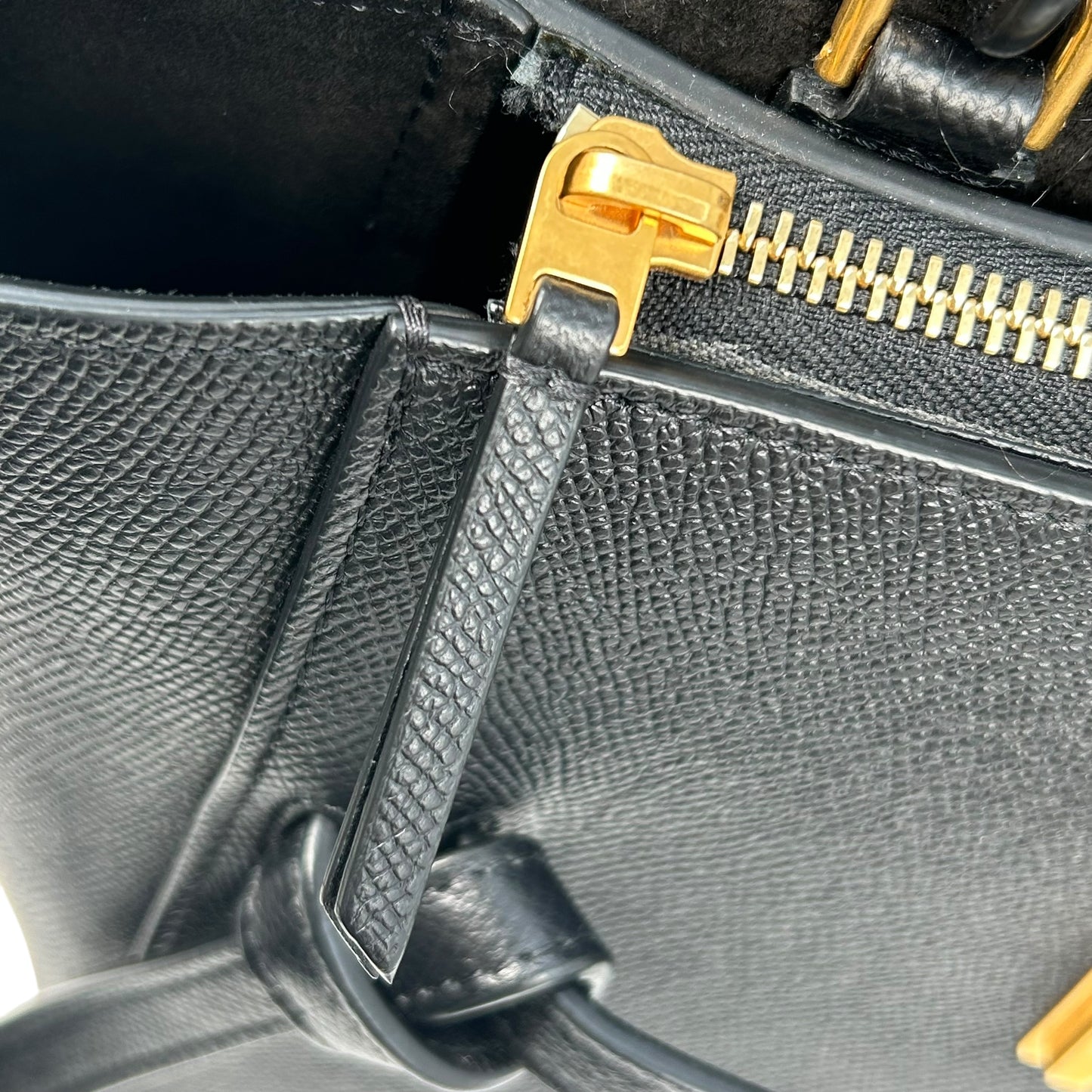 CELINE Leather Micro Beret Handbag/Shoulder Bag - Black 