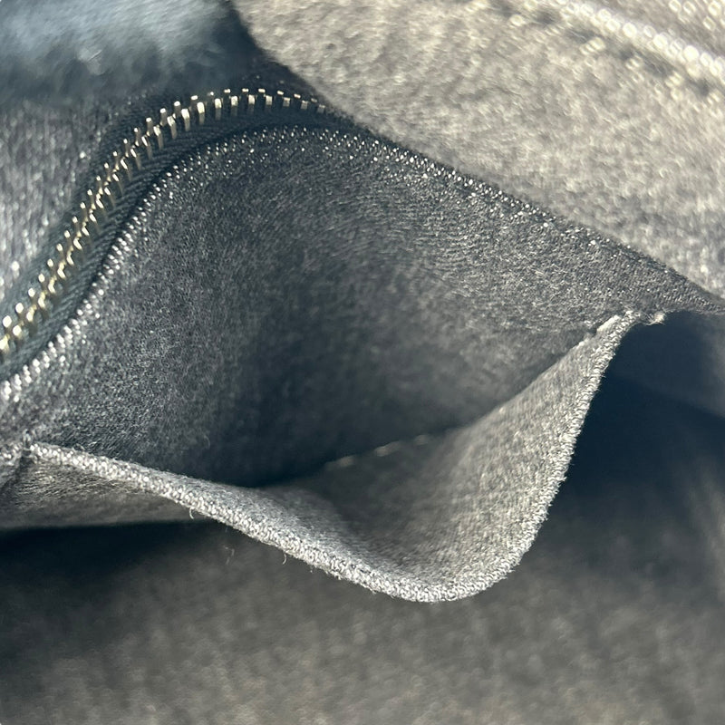 PRADA Canapa Rhinestone Handbag - Charcoal Grey 