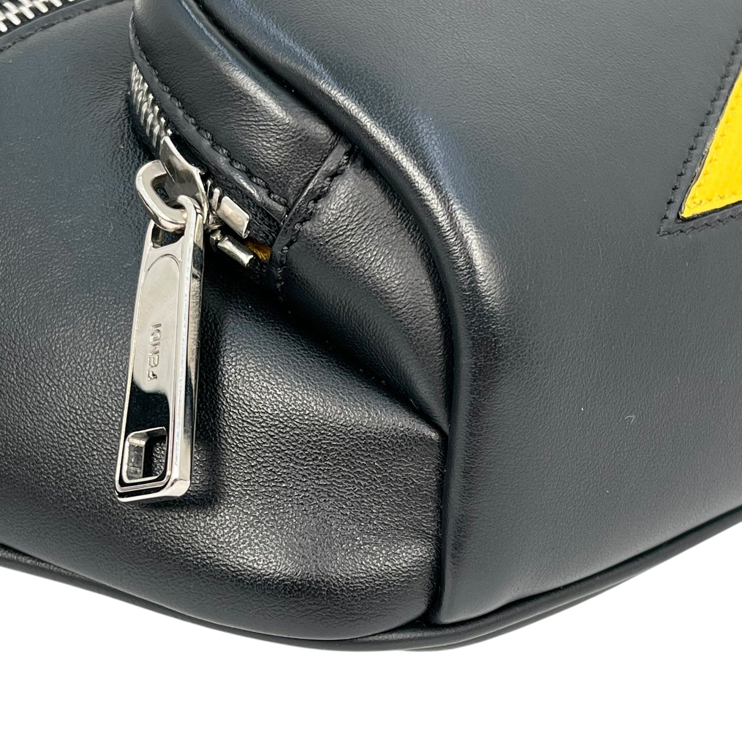 FENDI Monster Leather Body Bag - Black and Yellow 