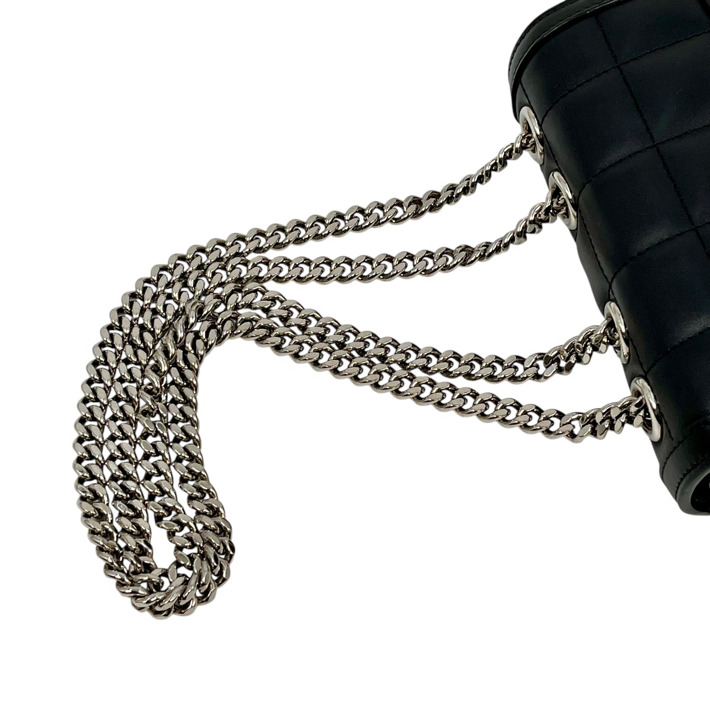 GUCCI Deco Leather Mini Chain Shoulder Bag - Black 