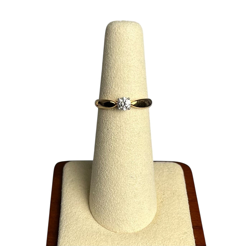 Tiffany Solitaire Diamond Ring Jewelry - 18KYG Pt950