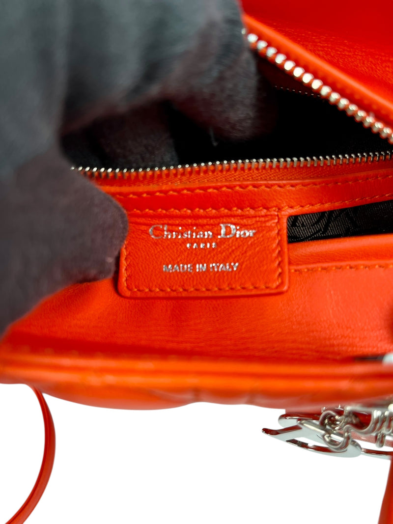 Dior Lady Dior Handbag Shoulder Bag - Orange 