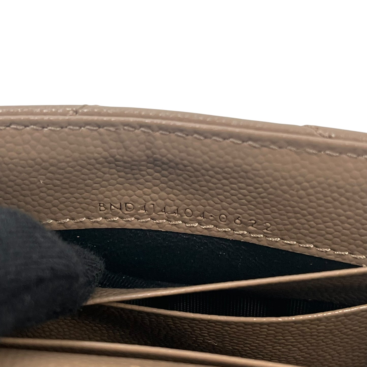 Saint Laurent Cassandra Matelasse Card Case Tri-fold Compact Wallet - Beige 