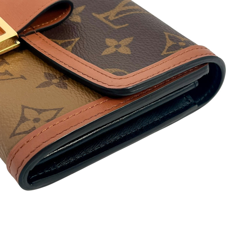 Louis Vuitton Monogram Canvas Reverse Portefeuille Sarah Dauphine Long Wallet - Brown 