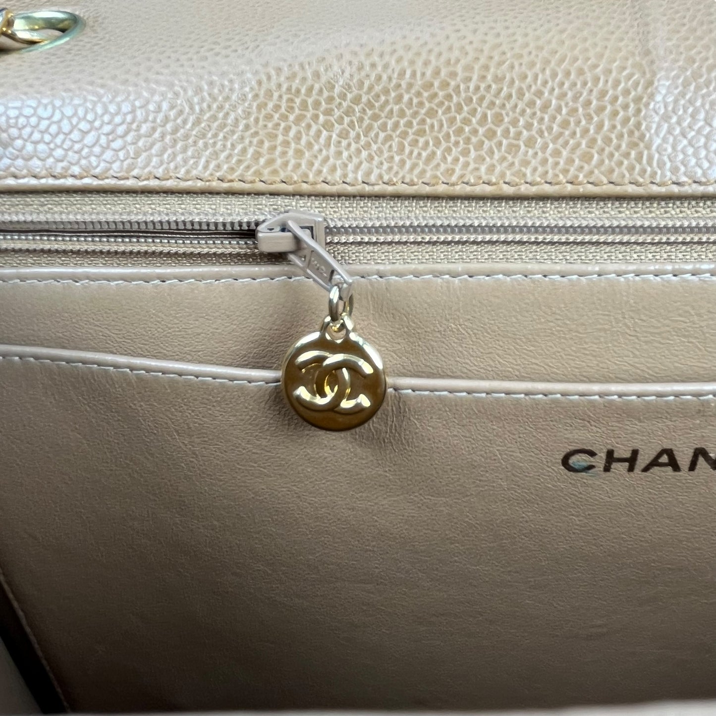 CHANEL Matelasse 30 Caviar Leather Chain Shoulder Bag - Brown 