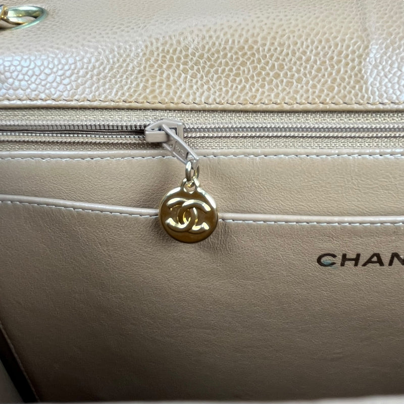 CHANEL Matelasse 30 Caviar Leather Chain Shoulder Bag - Brown 