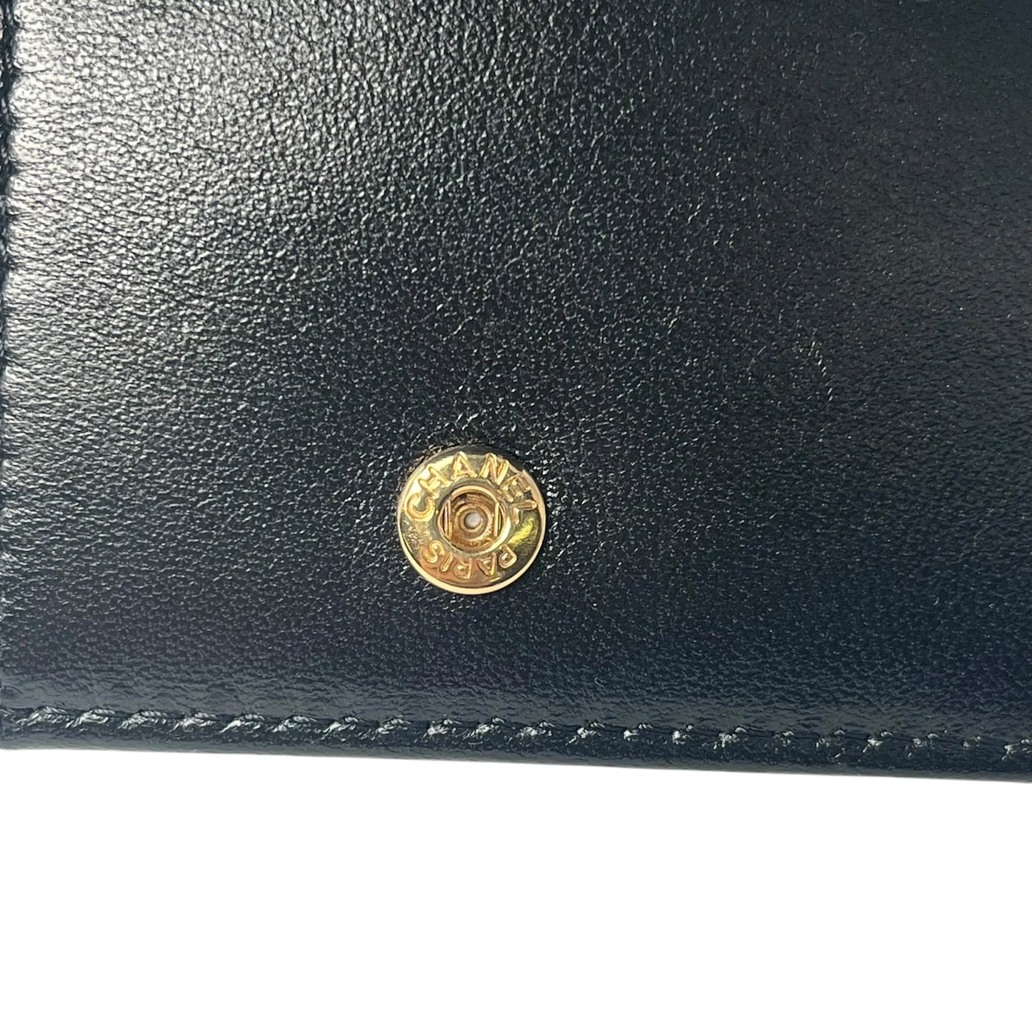 CHANEL Lambskin Coco Mark Bi-fold Compact Wallet - Black 