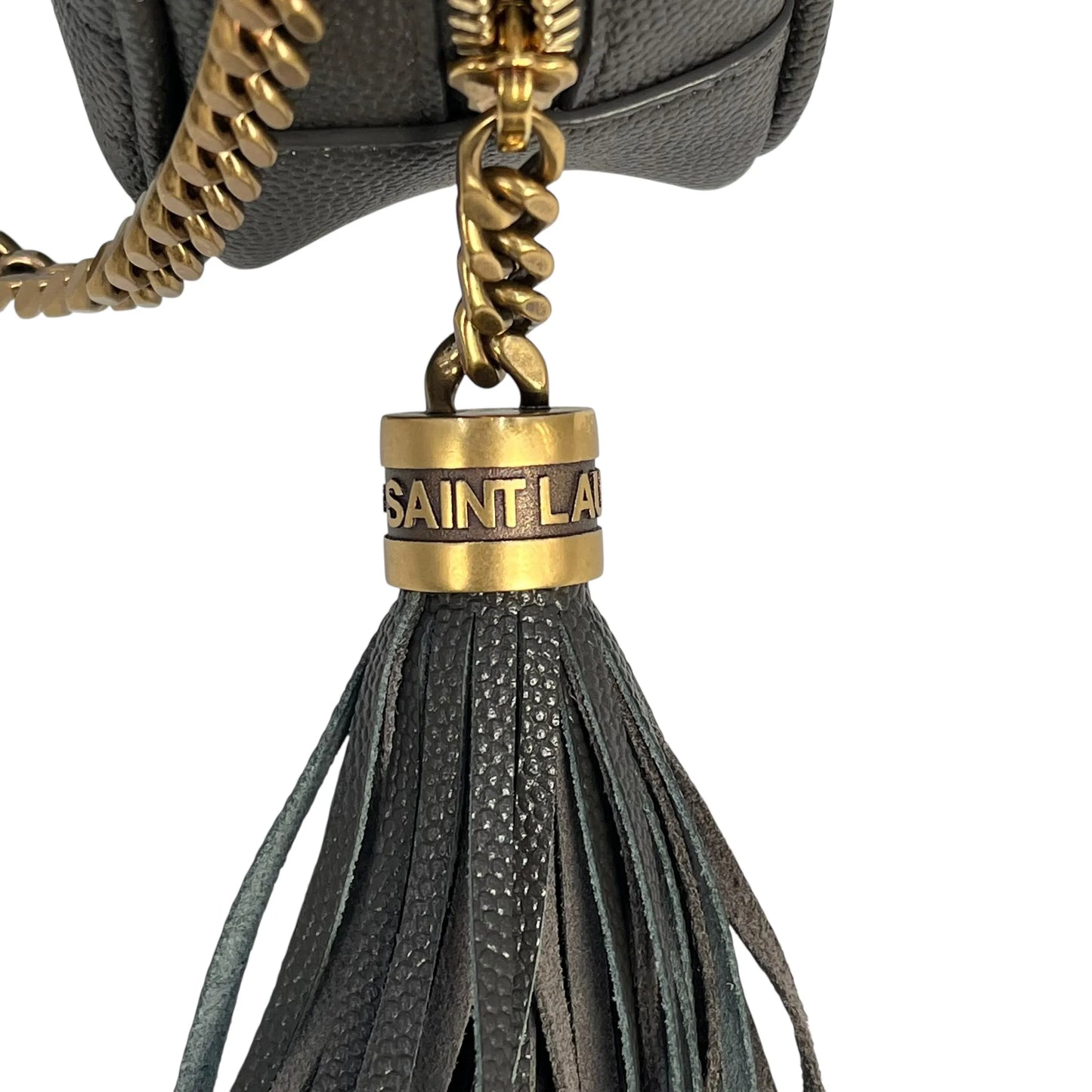 Saint Laurent Lou Mini Shoulder Bag with Chain Wallet - Dark Grey 