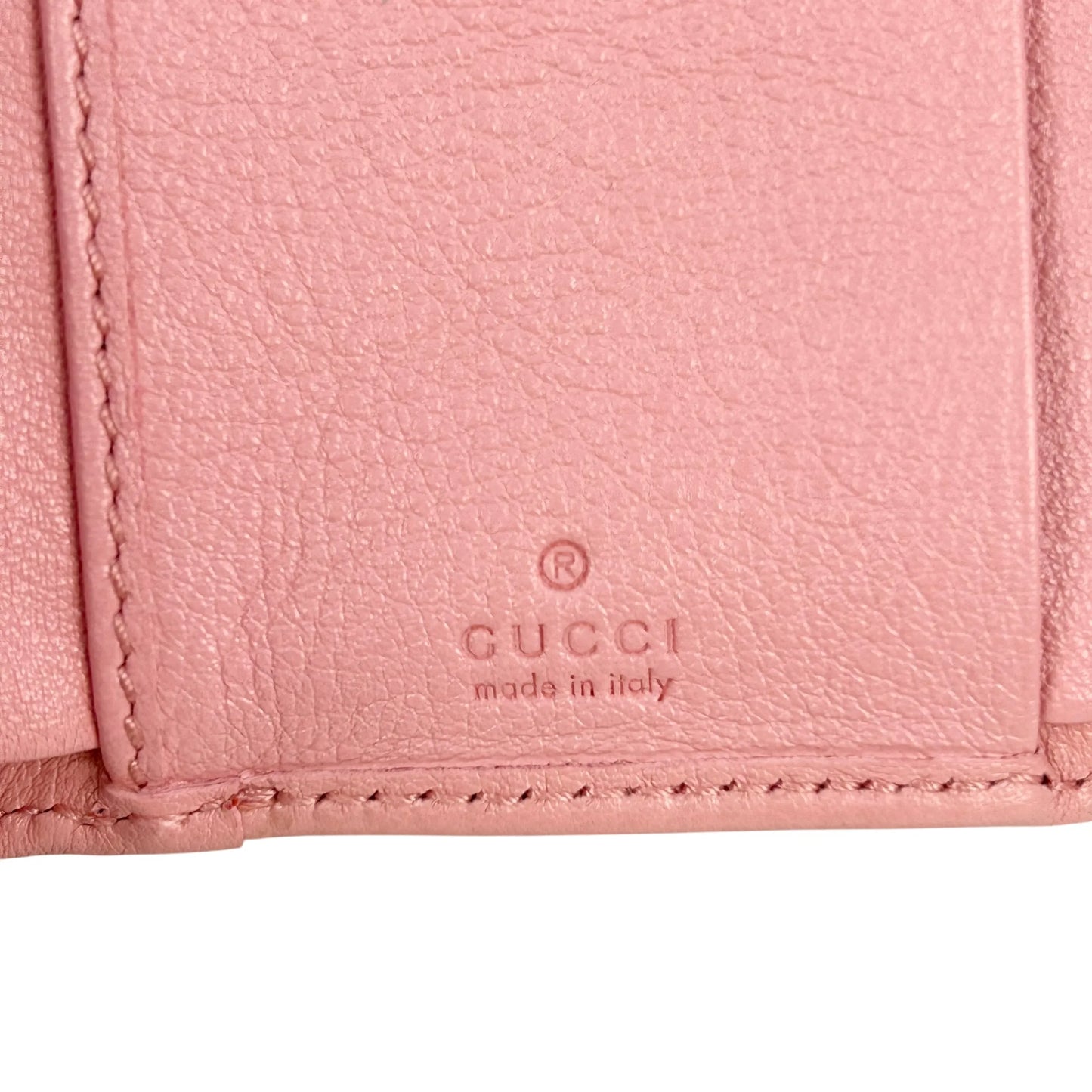 GUCCI GG Marmont Bamboo Tri-fold Compact Wallet - Pink 