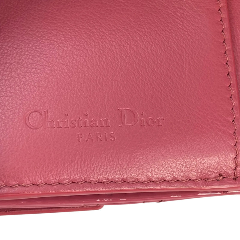 Dior Lady Dior Lotus Compact Wallet - Pink 