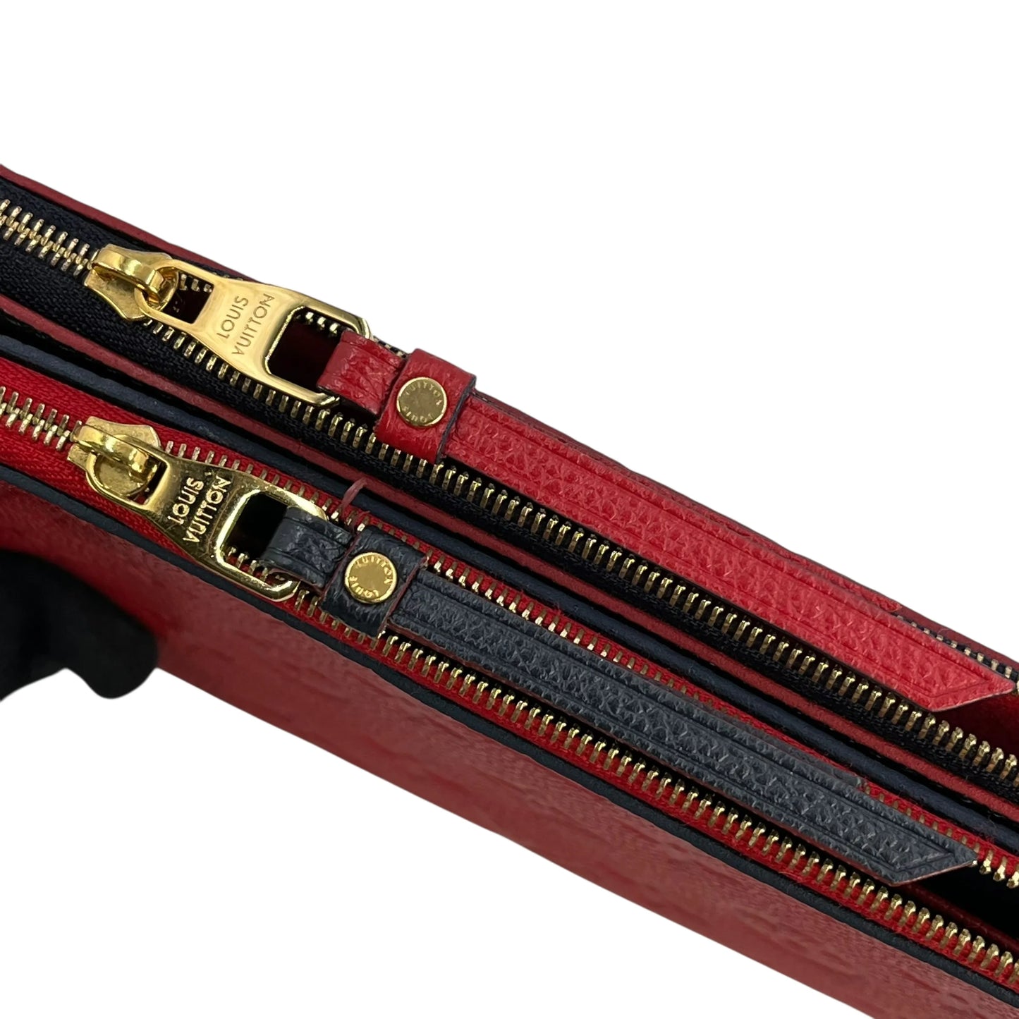 Louis Vuitton ポシェット ダブルジップ モノグラムアンプラント チェーンショルダーバッグ - ネイビー × レッド