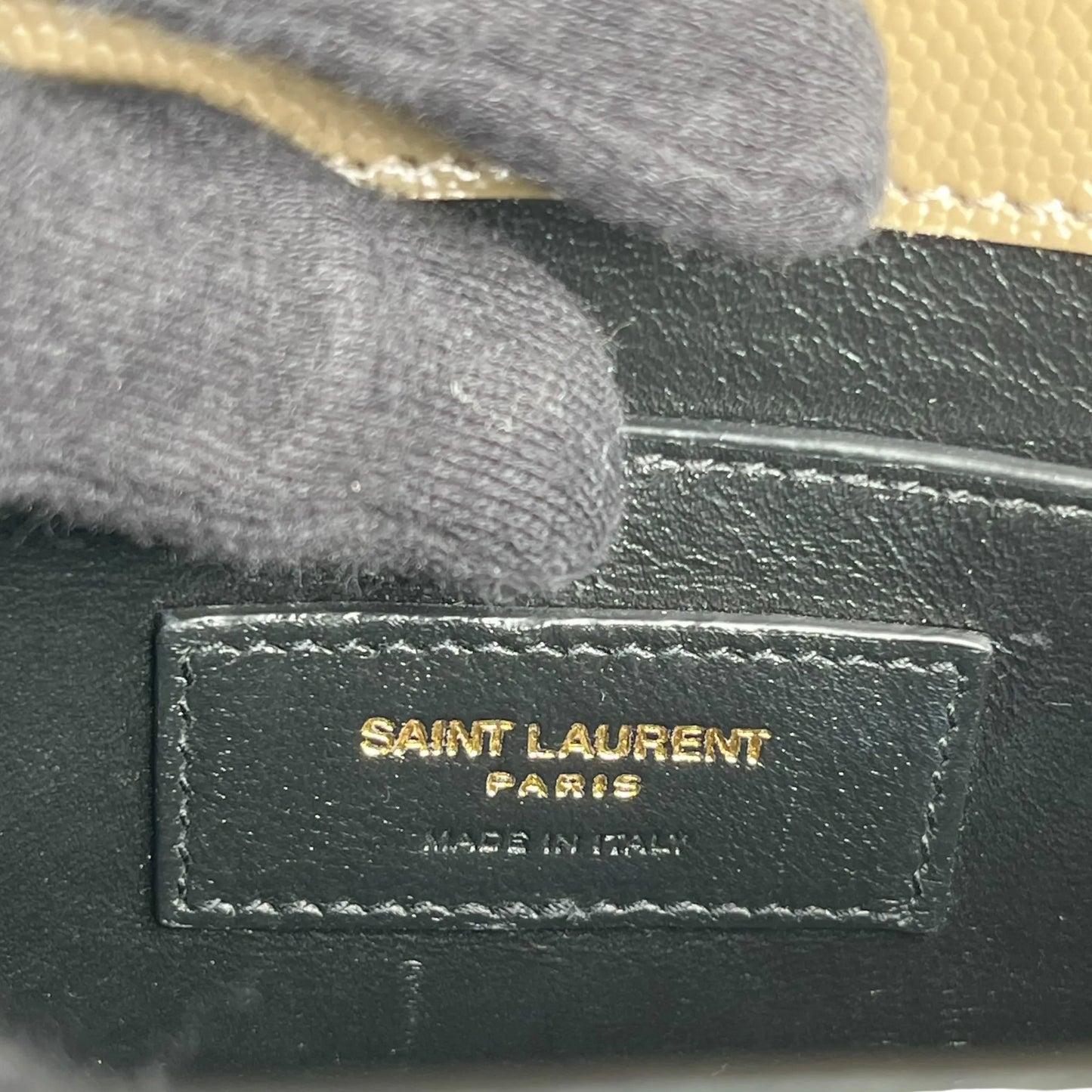 Saint Laurent Cassandra Top Handbag/Shoulder Bag - Beige 