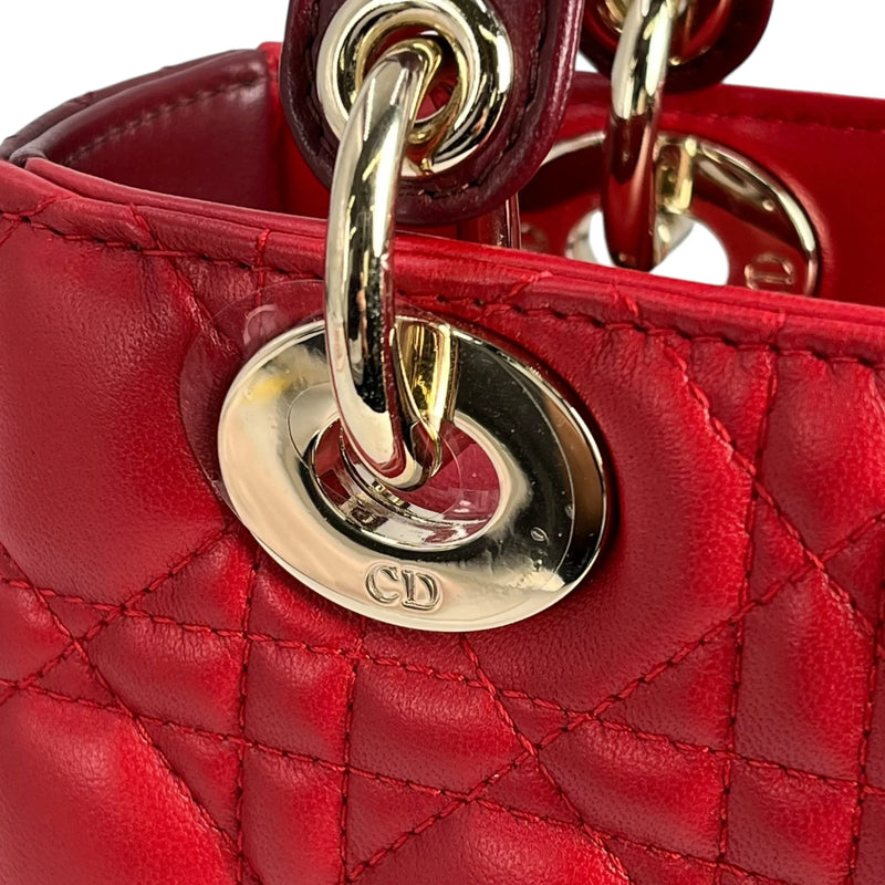 Dior Lady Dior Small Handbag - Red 