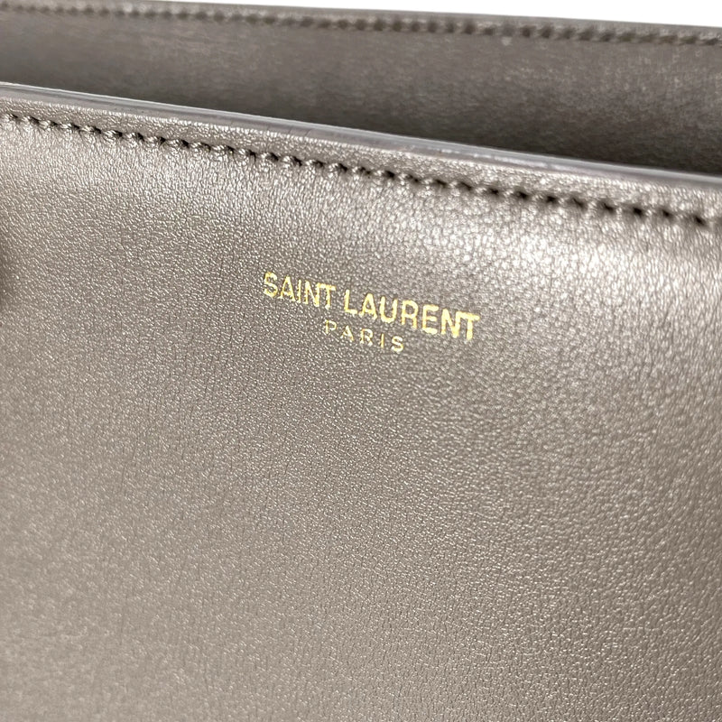 Saint Laurent カバス レザー ハンドバッグ - グレー