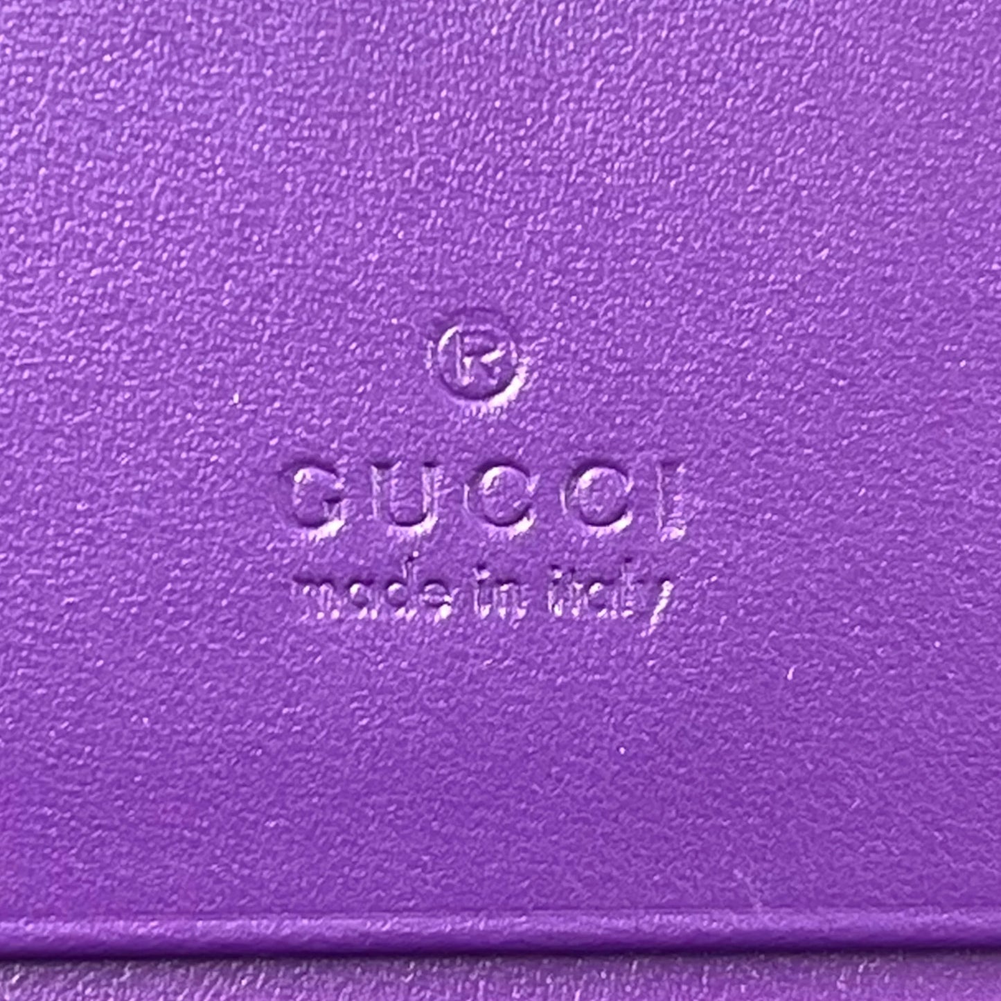 GUCCI Guccissima Leather Card Case - Purple 