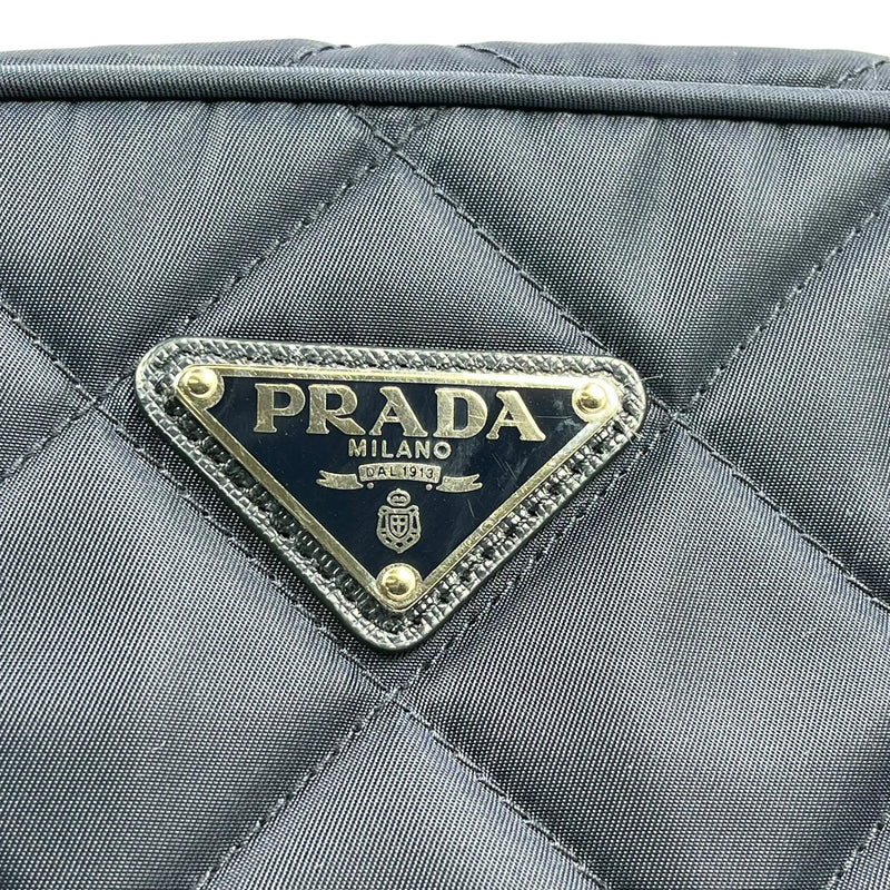PRADA Quilted Nylon Chain Shoulder Bag - Navy 