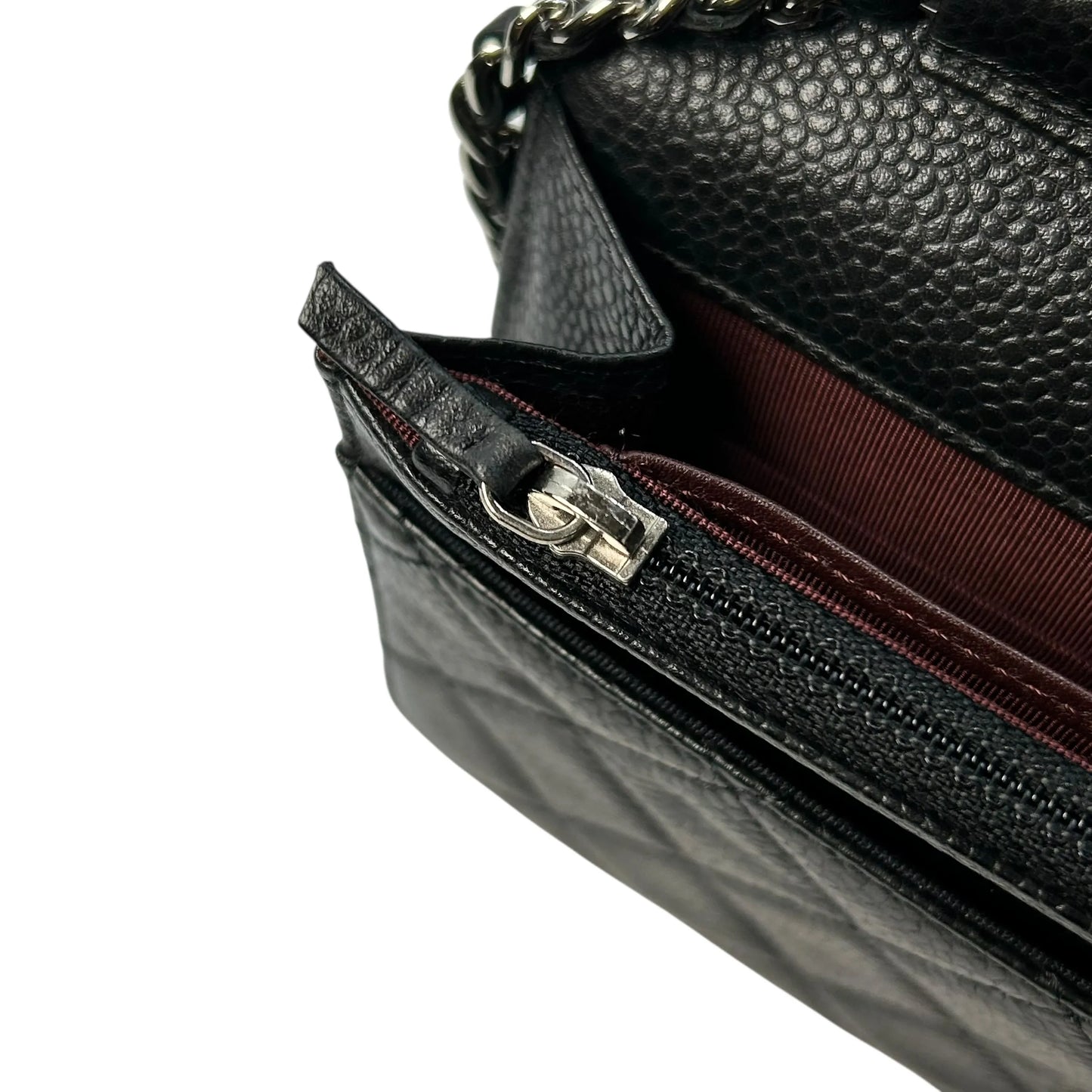 CHANEL マトラッセ キャビアスキン チェーンウォレット - ブラック - 34883