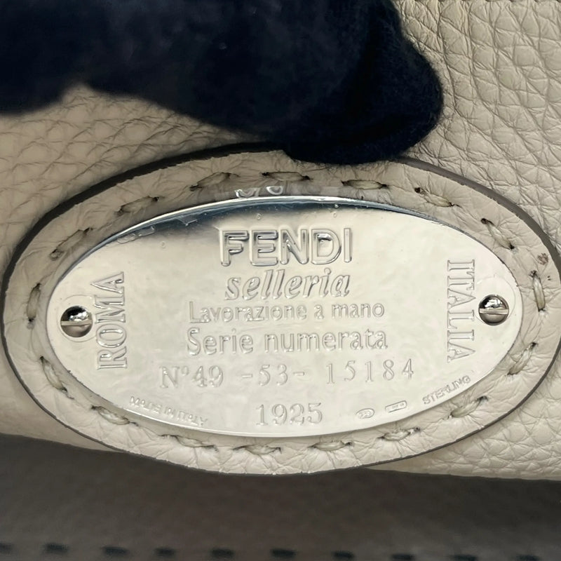 FENDI Peekaboo Leather Handbag/Shoulder Bag - Grey 