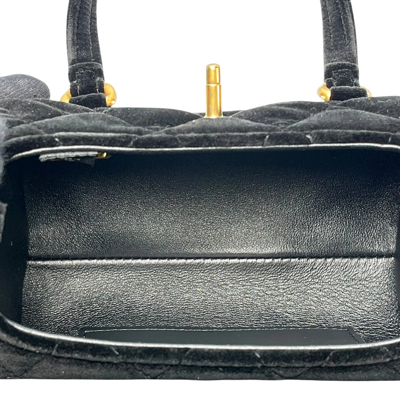 CHANEL Matelasse Boston Velvet Mini Shoulder Bag - Black 