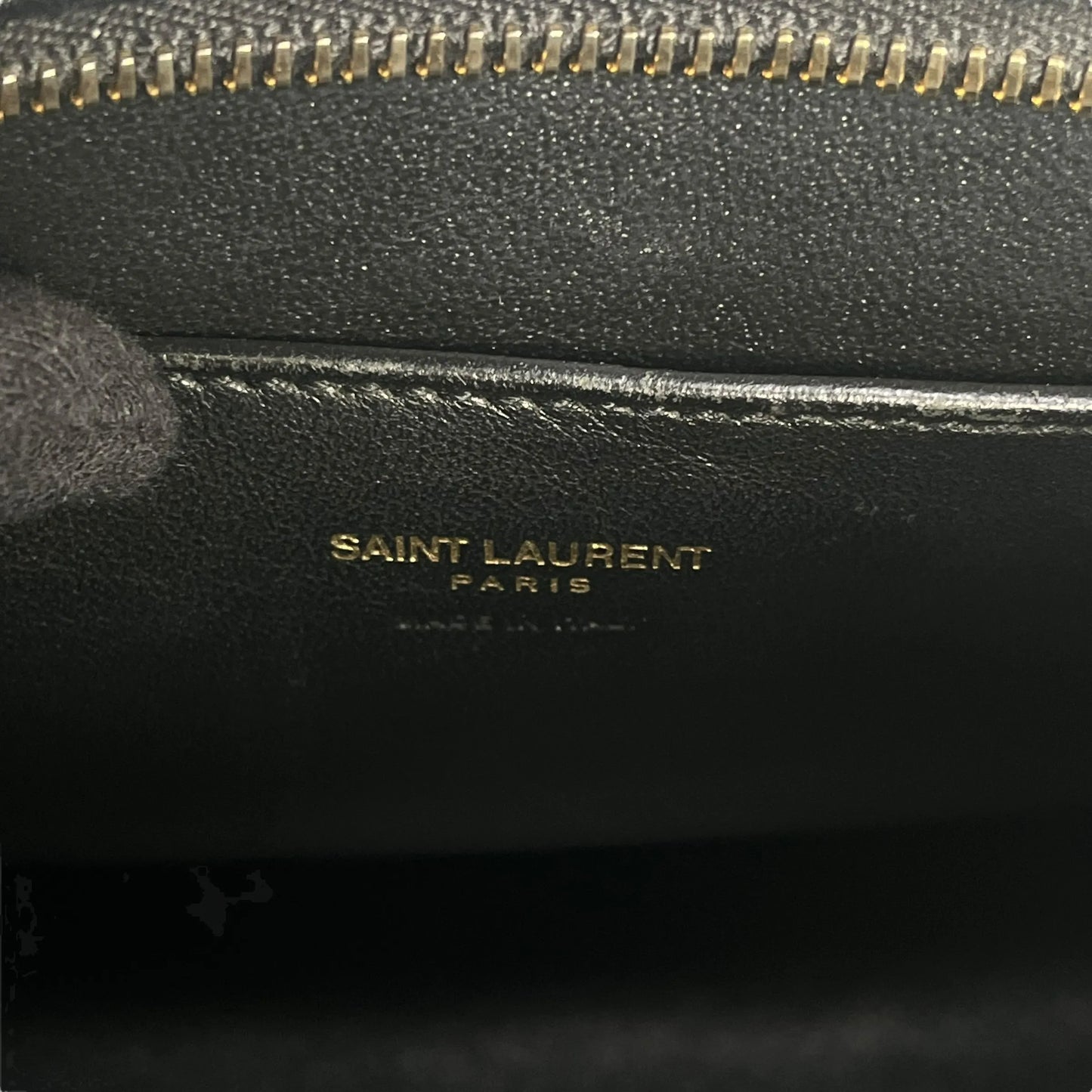 SAINT LAURENT ベイビーカバス レザー ハンドバッグ ショルダーバッグ - ブラック