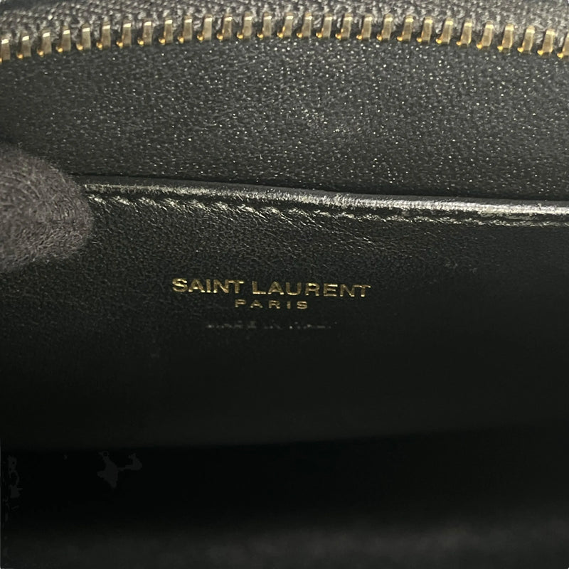 SAINT LAURENT ベイビーカバス レザー ハンドバッグ ショルダーバッグ - ブラック