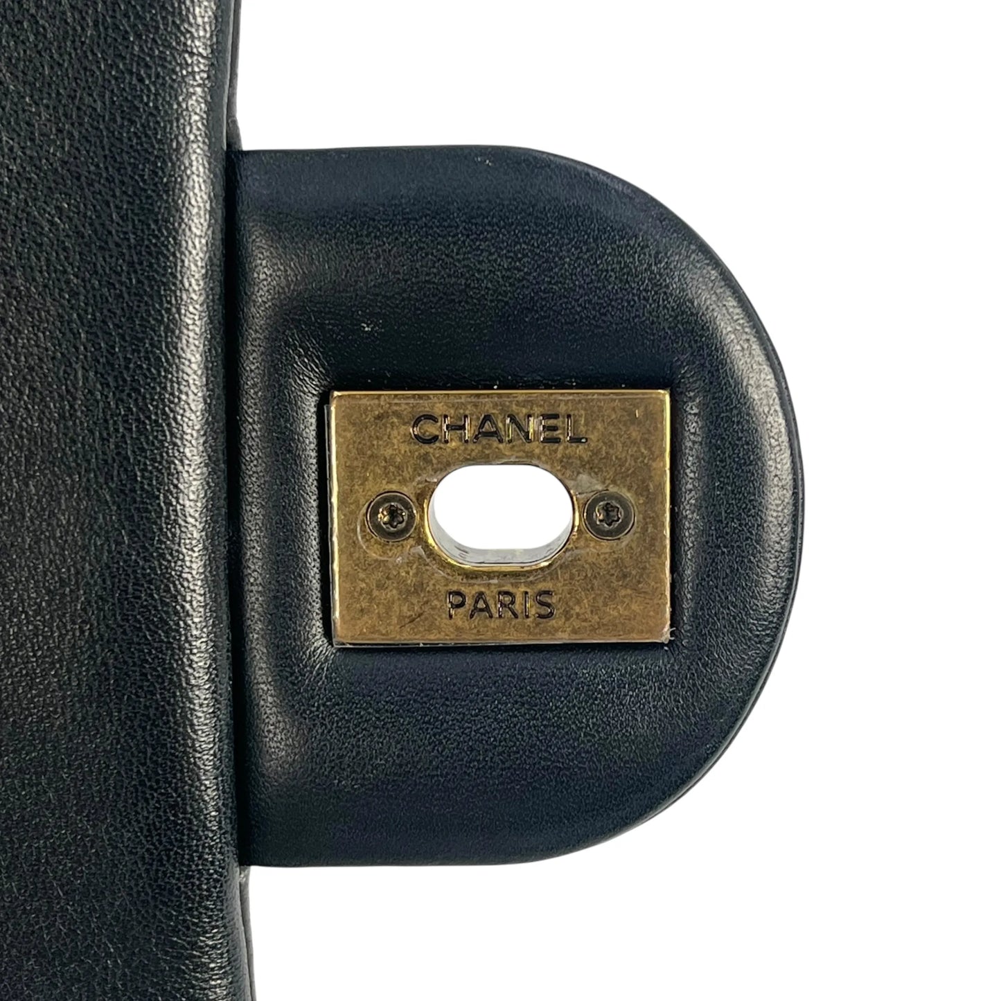 CHANEL Matelasse Top Handle Handbag with Chain Shoulder Bag - Black 