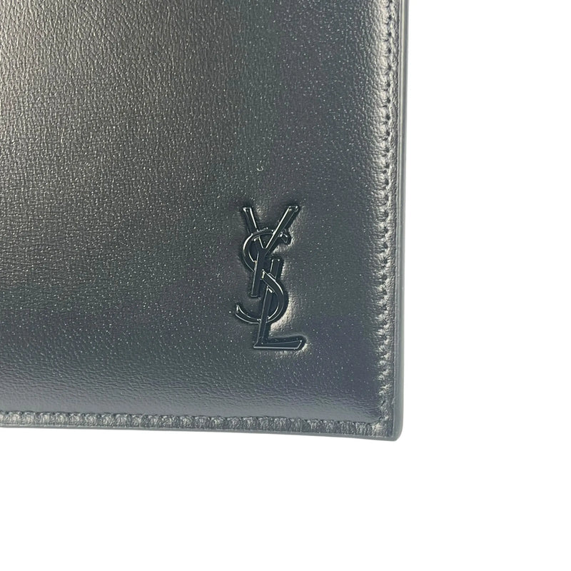 SAINT LAURENT Leather Pouch Long Wallet - Black 