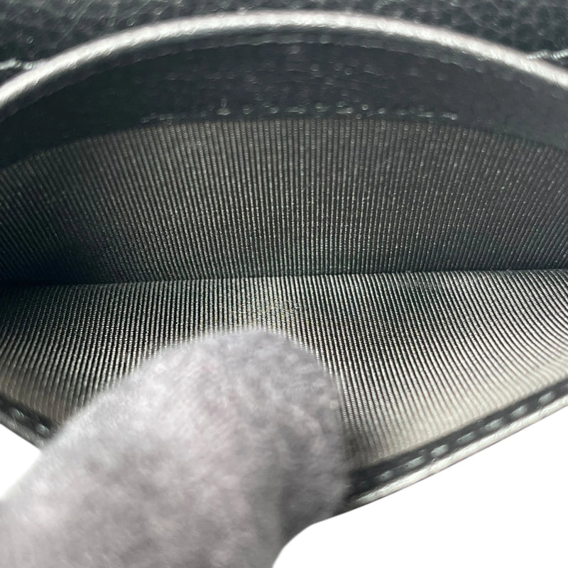 SAINT LAURENT Leather Card Case - Black 