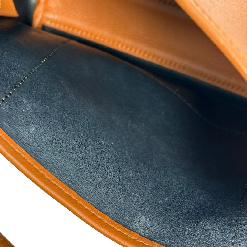 BALENCIAGA Navy Cabas Leather Handbag/Shoulder Bag - Brown 