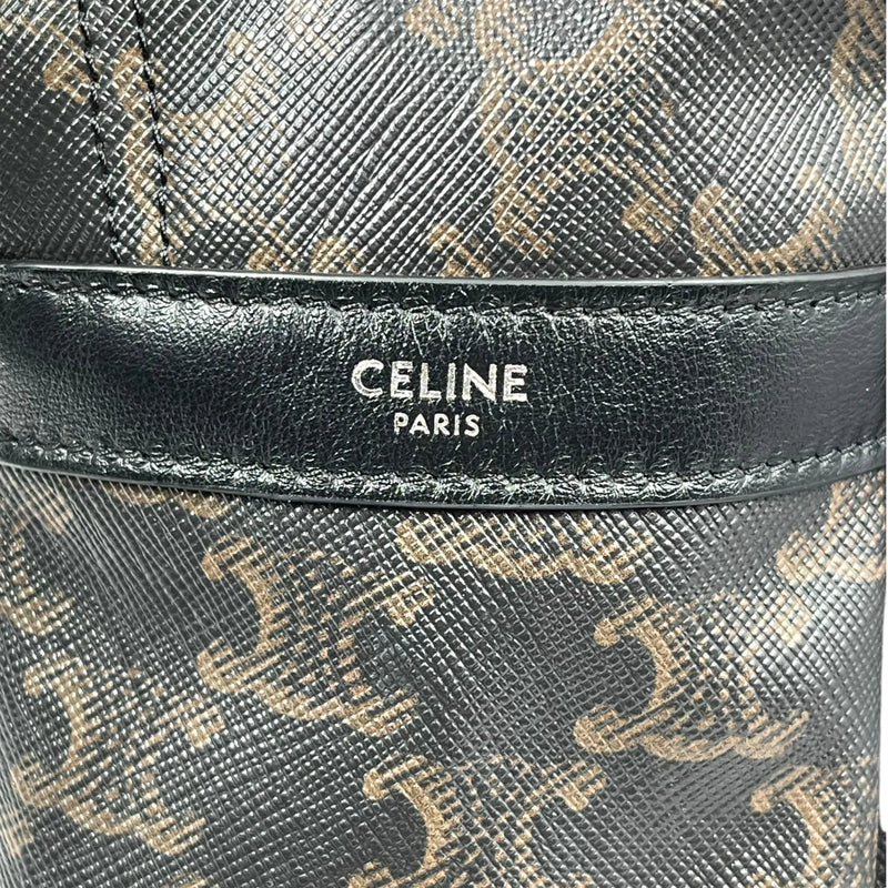 CELINE Triomphe Canvas Medium Backpack - Dark Brown 