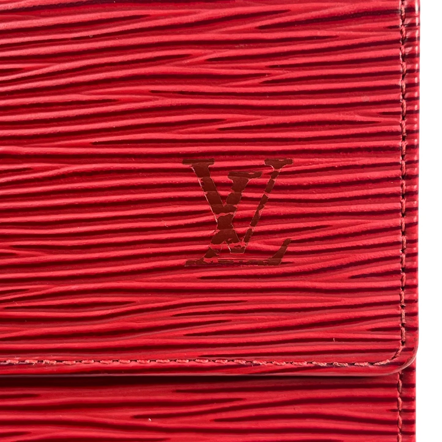 Louis Vuitton ポルトレゾール エテュイ パピエ エピレザー 三つ折り財布 コンパクトウォレット - レッド