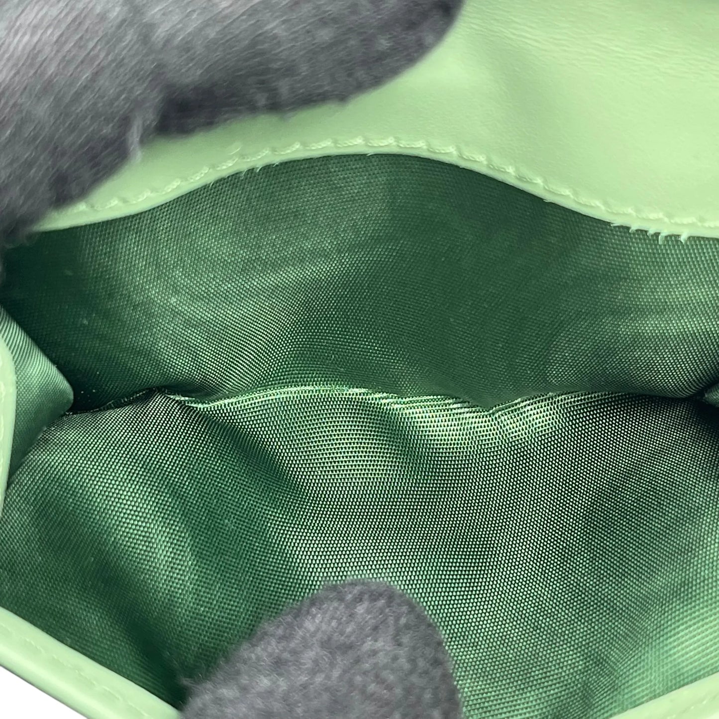 PRADA Saffiano Leather Tri-fold Compact Wallet - Green 