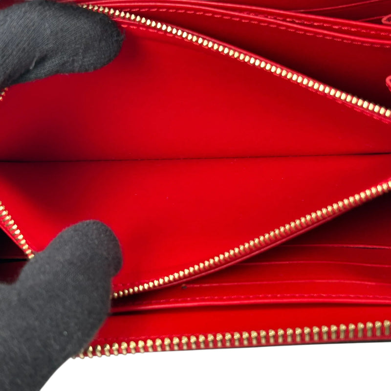 Louis Vuitton Monogram Vernis Zippy Wallet Long Wallet - Red 