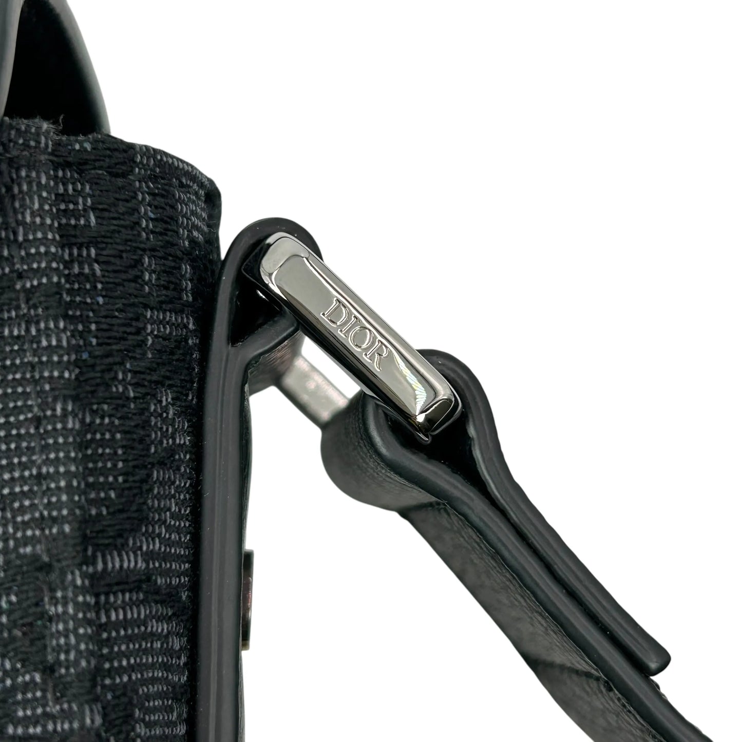 Christian Dior サドル フラップ付き メッセンジャーバッグ スモール コットン カーフスキン ショルダーバッグ - ブラック