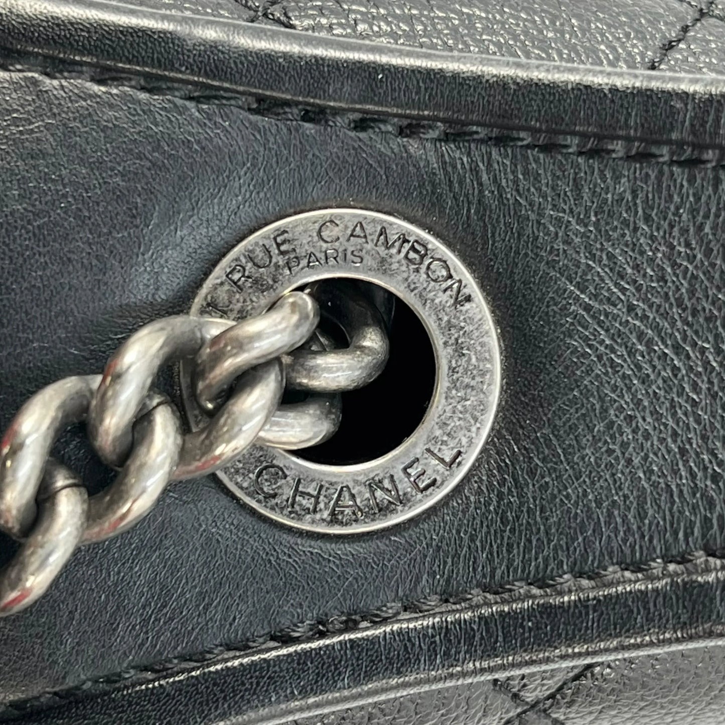 CHANEL CC University Matelasse Goatskin Chain Shoulder Bag - Black 