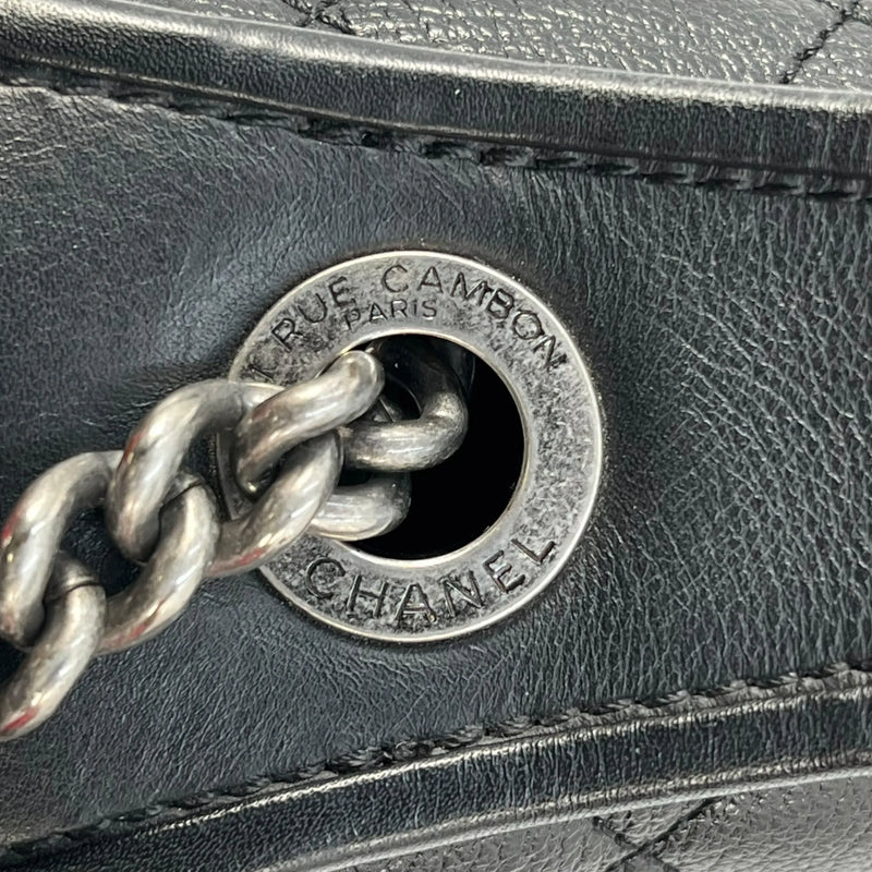 CHANEL CC University Matelasse Goatskin Chain Shoulder Bag - Black 