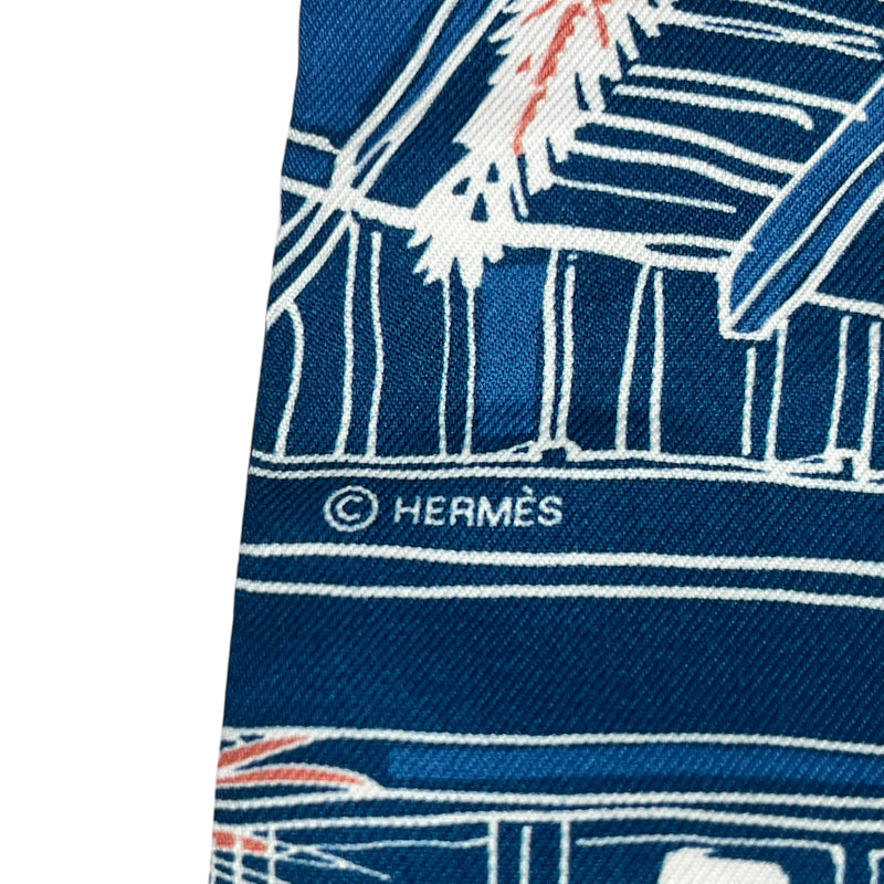 Hermès Twilly Scarf Rayeur d'Eté - Blue, Navy, and Multicolor 
