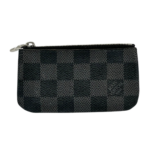Louis Vuitton Damier Graphite Pochette Clé Coin Case with Key Ring - Black 