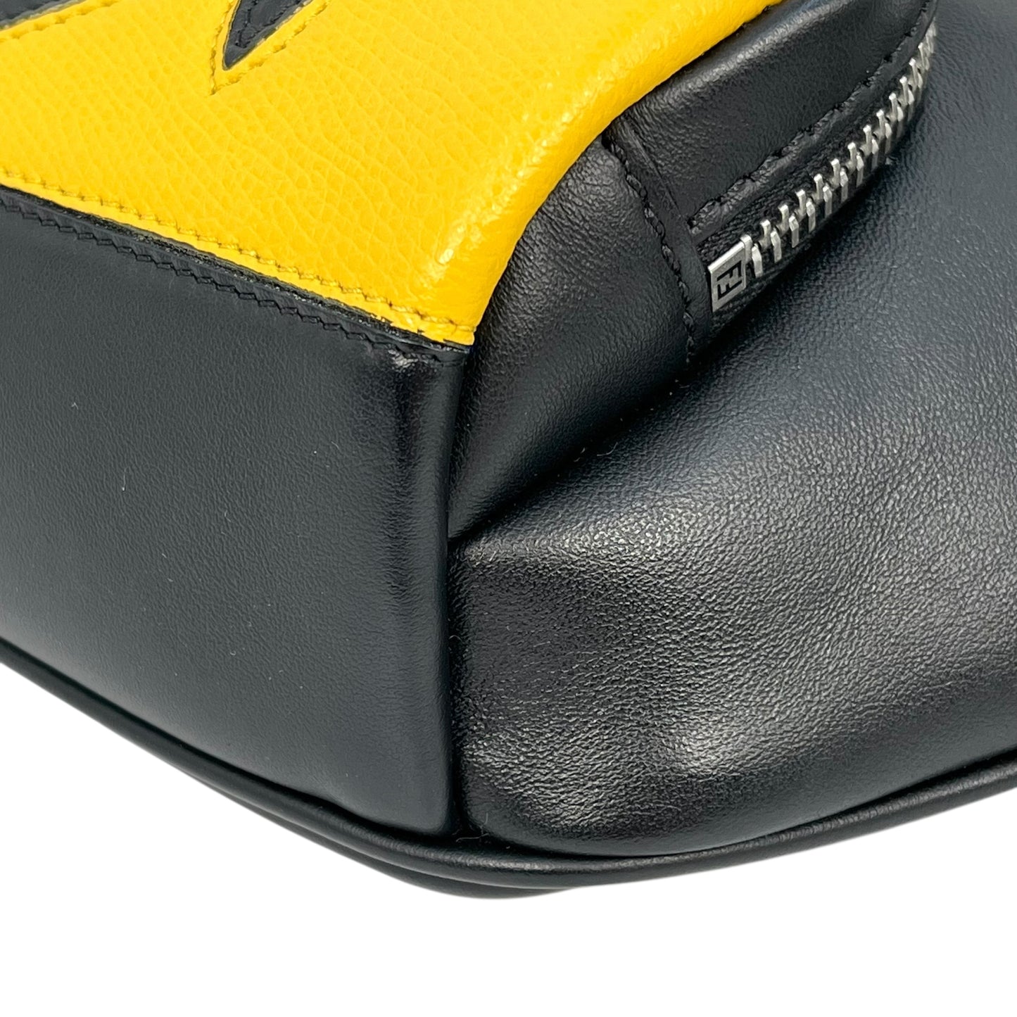 FENDI Monster Leather Body Bag - Black and Yellow 