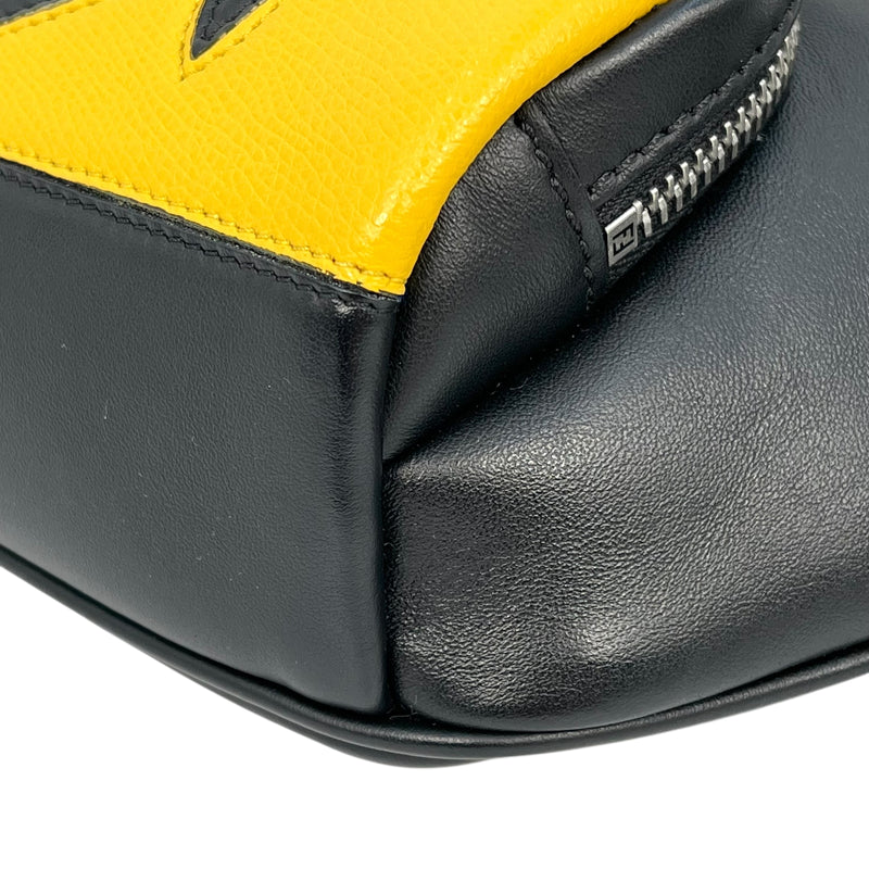 FENDI Monster Leather Body Bag - Black and Yellow 