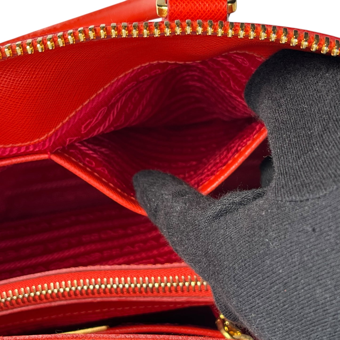 PRADA Galleria Saffiano Leather Handbag - Red 