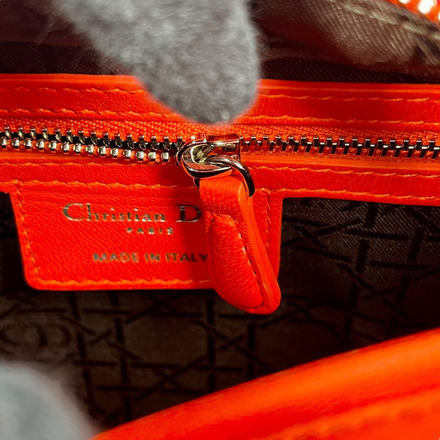 Dior Lady Dior Handbag Shoulder Bag - Orange 