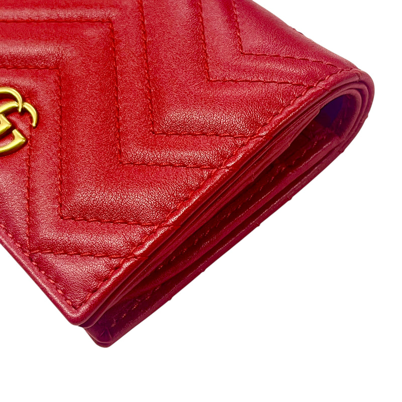 GUCCI GG Marmont Bifold Compact Wallet - Red 