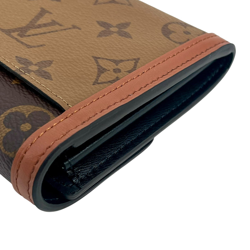 Louis Vuitton Monogram Canvas Reverse Portefeuille Sarah Dauphine Long Wallet - Brown 