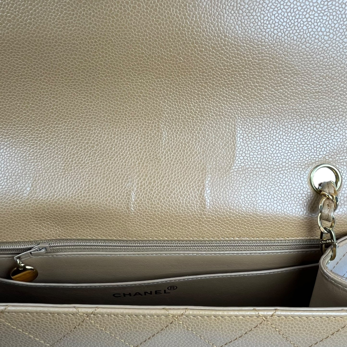 CHANEL Matelasse 30 Caviar Leather Chain Shoulder Bag - Brown 