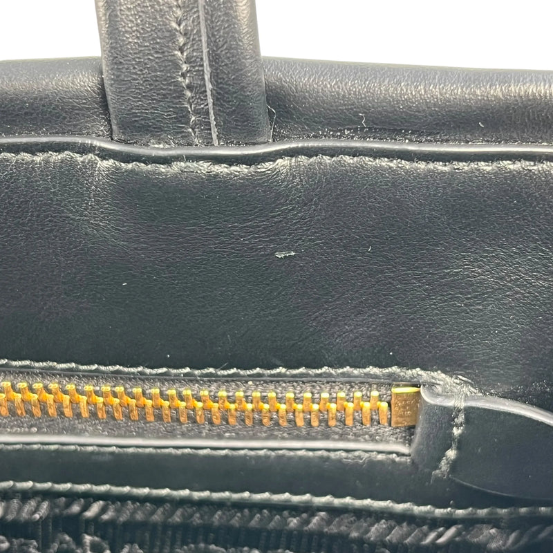 PRADA Soft Calf Leather Tote Bag/Shoulder Bag - Black 