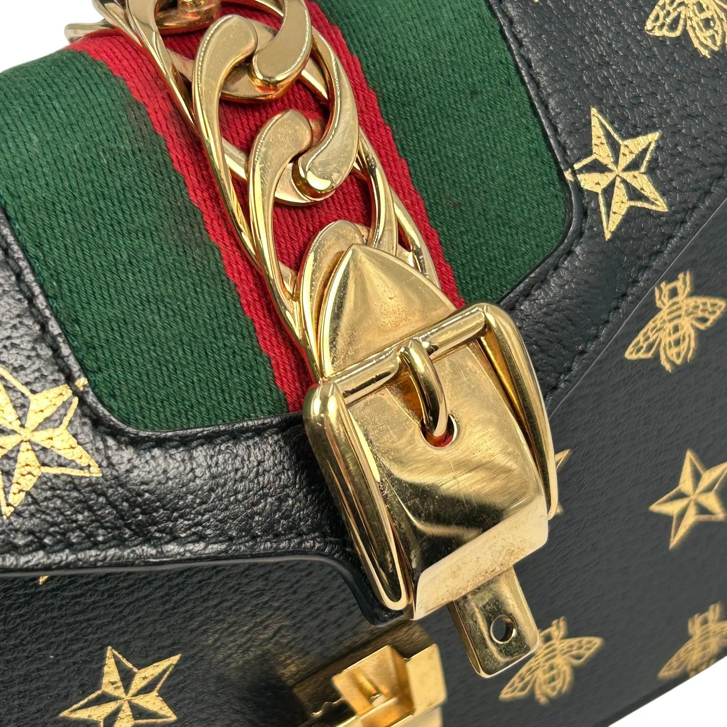 GUCCI シルヴィ ウェブライン ハンドバッグ ショルダーバッグ - ブラック