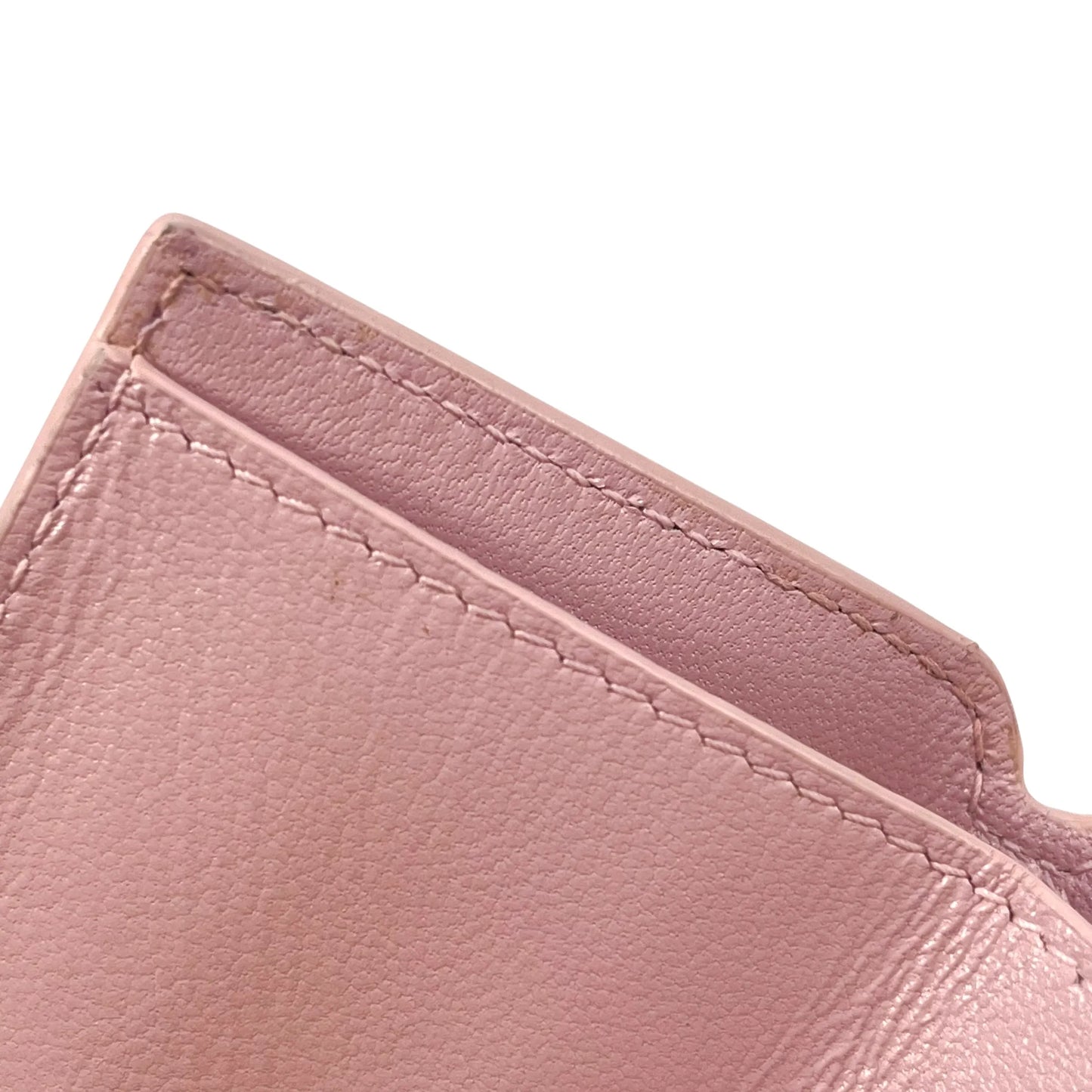 BALENCIAGA Cash Mini Leather Tri-fold Compact Wallet - Pink